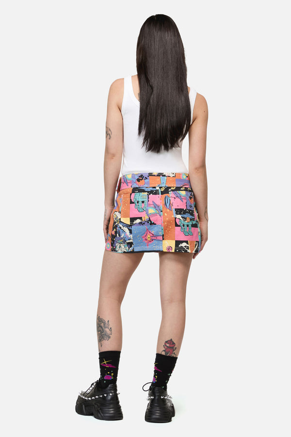 Dangerfield NZ - Galactic Print Micro Skort - multi