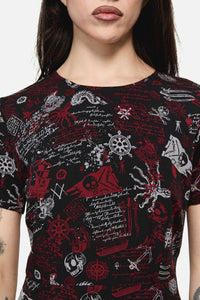Dangerfield NZ - Pirate Punk Print Dress - black