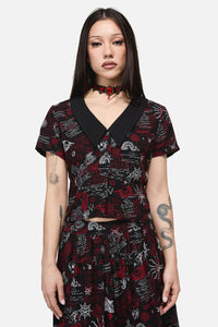Dangerfield NZ - Pirate Punk Print Blouse - black
