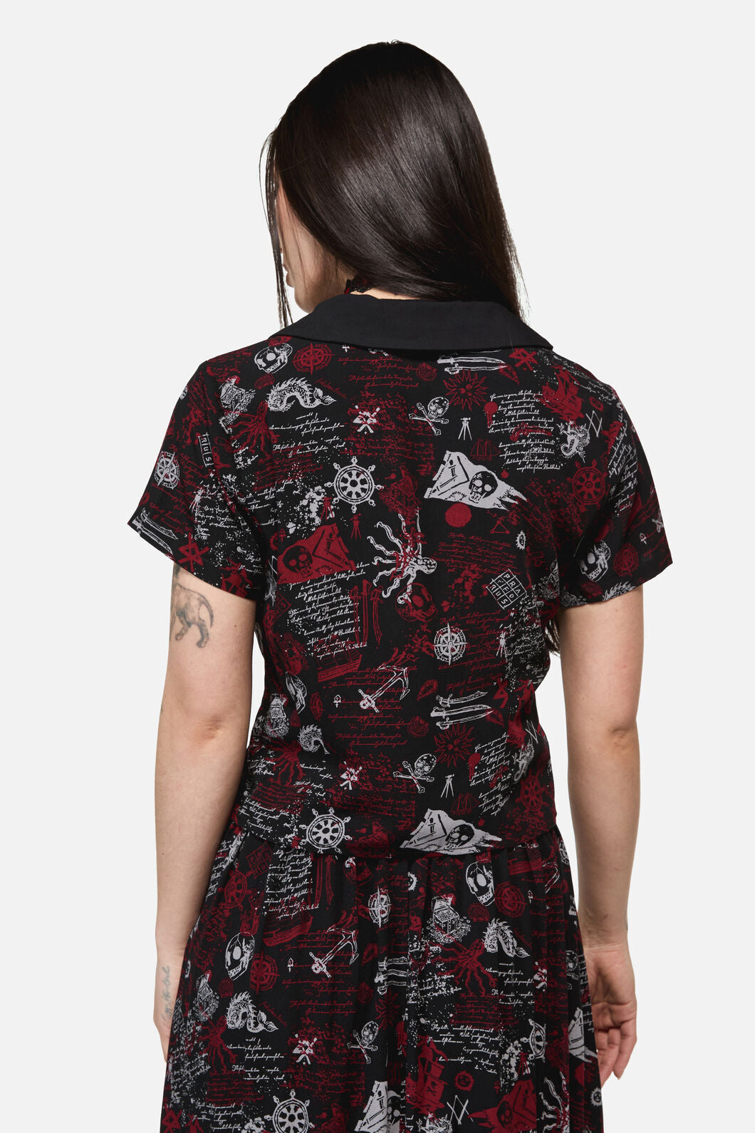 Dangerfield NZ - Pirate Punk Print Blouse - black