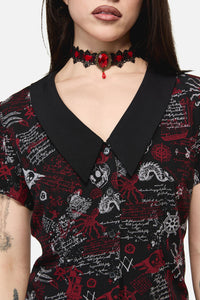 Dangerfield NZ - Pirate Punk Print Blouse - black
