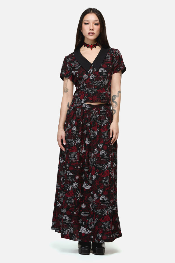 Dangerfield NZ - Pirate Punk Print Blouse - black