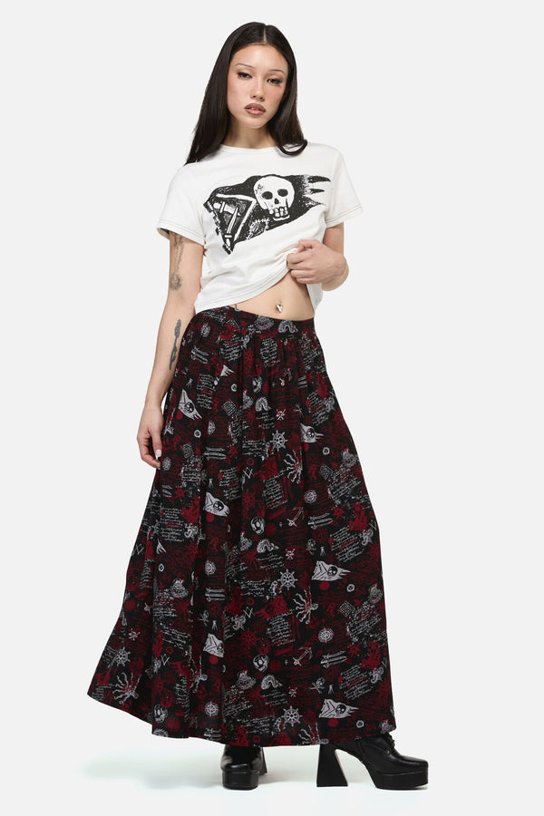 Dangerfield NZ - Pirate Punk Midi Skirt - black