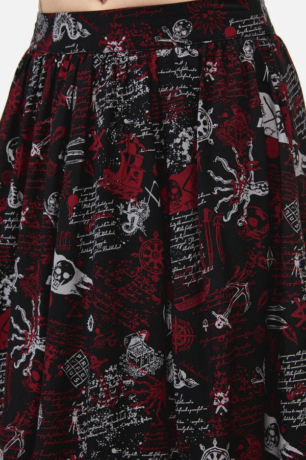 Dangerfield NZ - Pirate Punk Midi Skirt - black