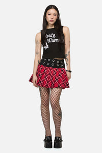Dangerfield NZ - Piracy Punk Tartan Mini Skort - red