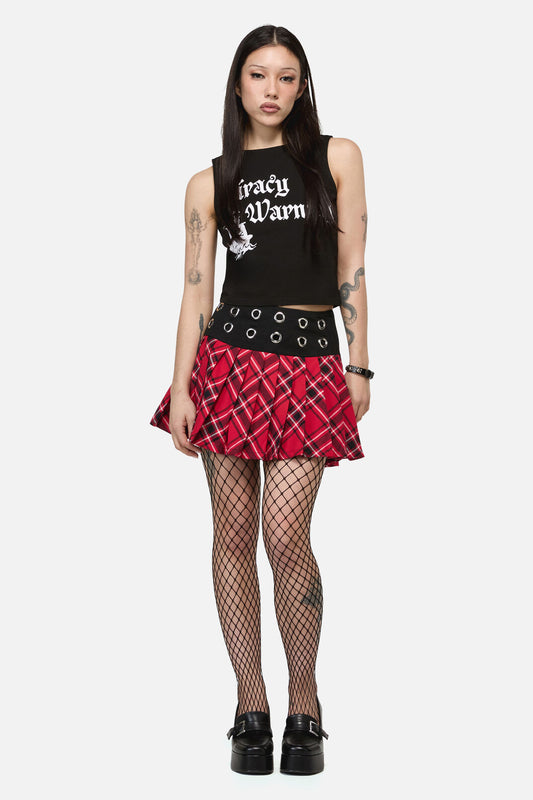 Dangerfield NZ - Piracy Punk Tartan Mini Skort - red