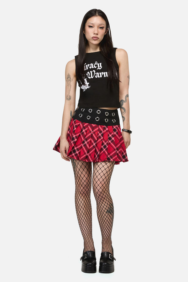 Dangerfield NZ - Piracy Punk Tartan Mini Skort - red