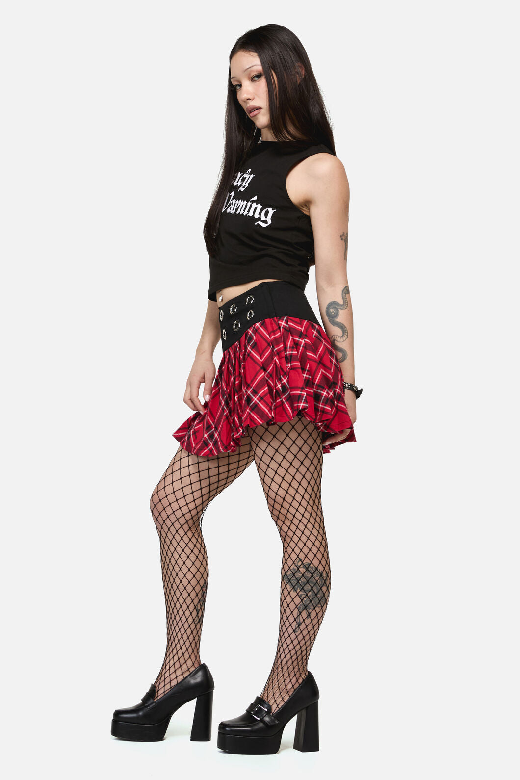 Dangerfield NZ - Piracy Punk Tartan Mini Skort - red