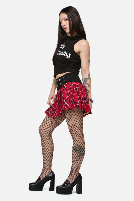 Dangerfield NZ - Piracy Punk Tartan Mini Skort - red