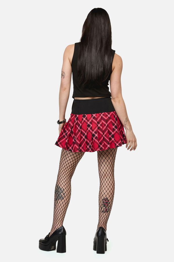 Dangerfield NZ - Piracy Punk Tartan Mini Skort - red