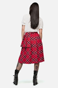 Dangerfield NZ - Piracy Punk Tartan Midi Skirt - red
