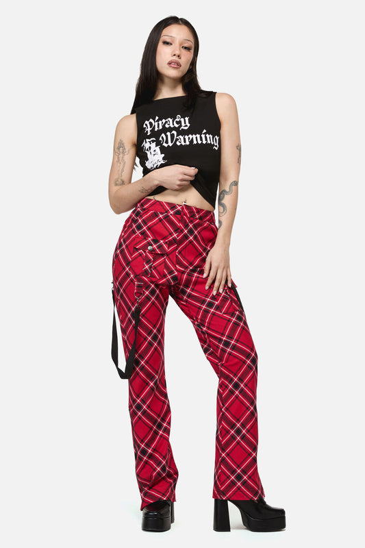 Dangerfield NZ - Piracy Punk Tartan Pant - red