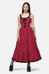 Dangerfield NZ - Piracy Punk Tartan Midi Dress - red