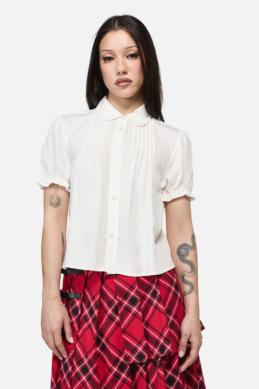Dangerfield NZ - BuccaneerPunkShortSleeveBlouse - cream