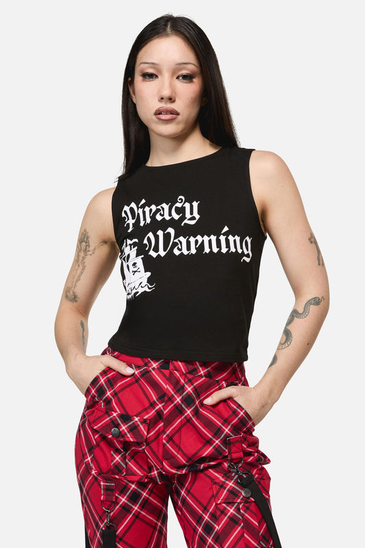Dangerfield NZ - Piracy Print Punk Tank Top - black
