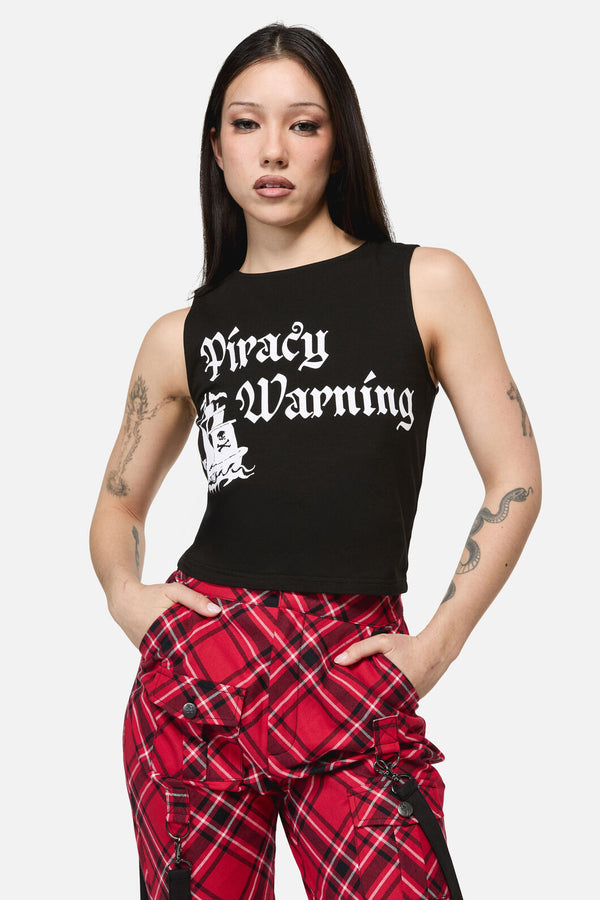 Dangerfield NZ - Piracy Print Punk Tank Top - black