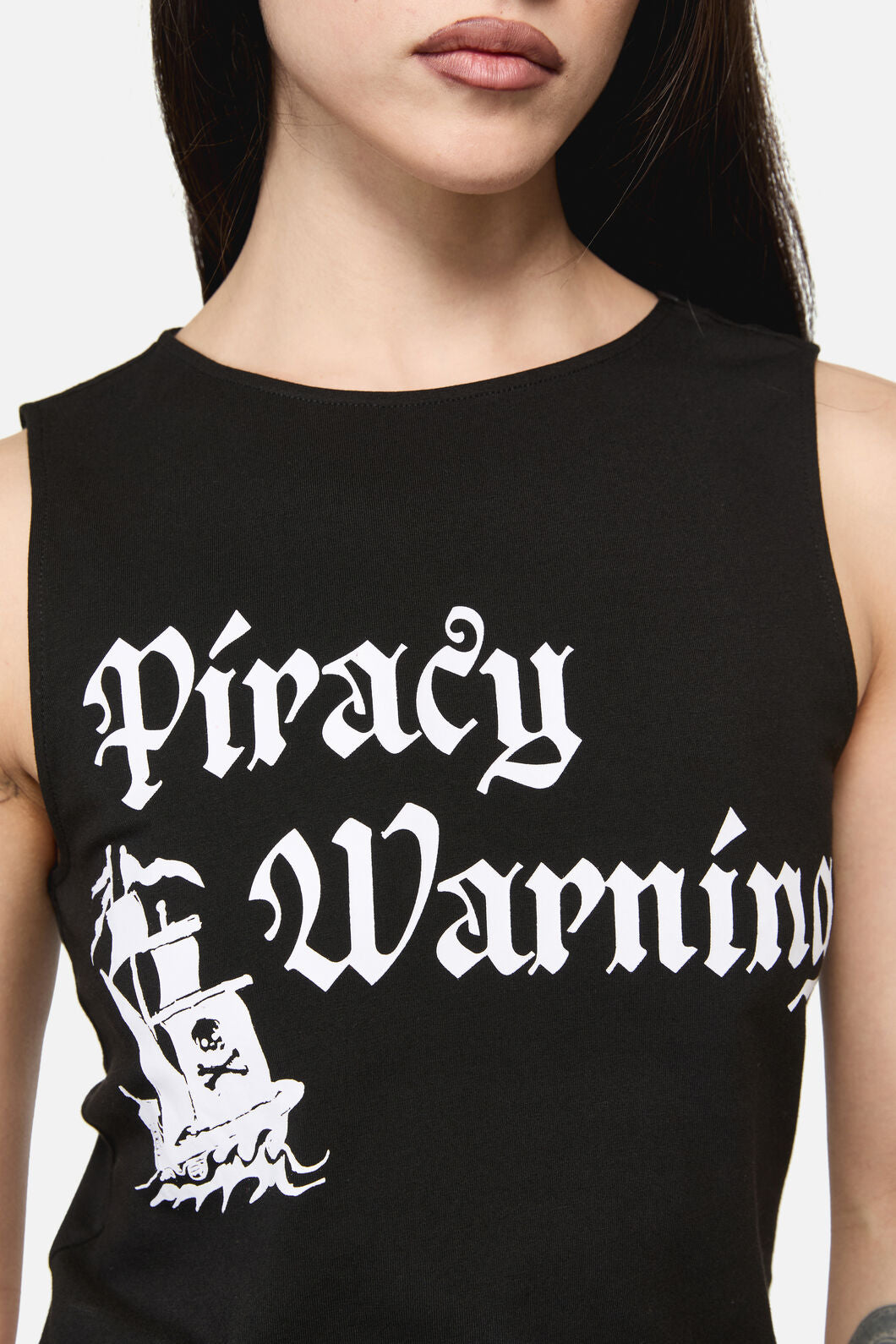 Dangerfield NZ - Piracy Print Punk Tank Top - black