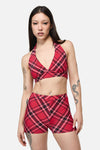 Dangerfield NZ - Piracy Tartan Goth Bikini Top - red