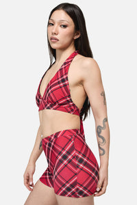Dangerfield NZ - Piracy Tartan Goth Bikini Top - red