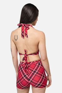Dangerfield NZ - Piracy Tartan Goth Bikini Top - red