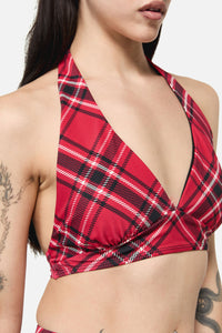 Dangerfield NZ - Piracy Tartan Goth Bikini Top - red