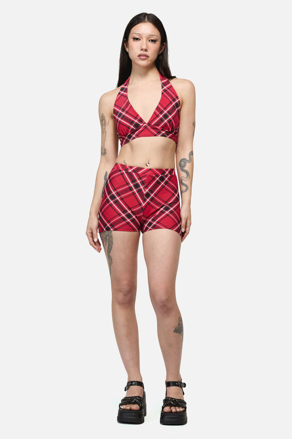 Dangerfield NZ - Piracy Tartan Goth Bikini Top - red