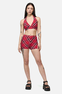 Dangerfield NZ - Piracy Tartan GothBikiniBottom - red