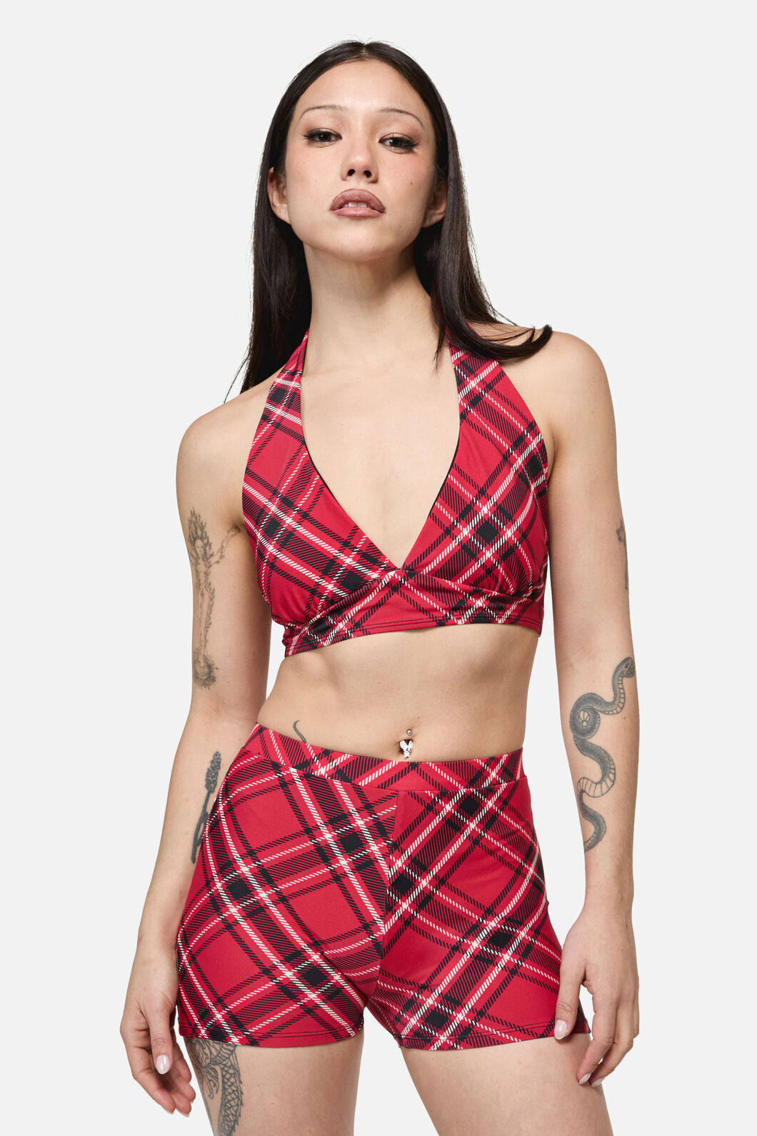 Dangerfield NZ - Piracy Tartan GothBikiniBottom - red