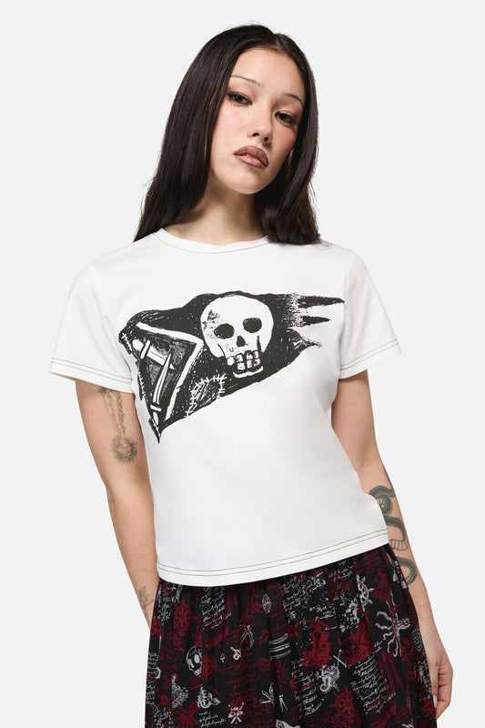 Dangerfield NZ - Pirate Flag Print Punk Tee - cream