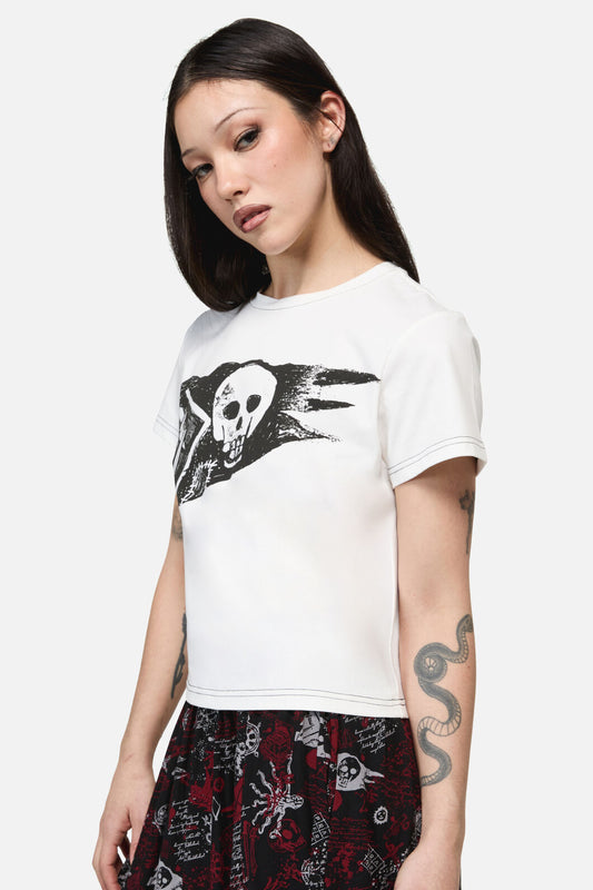 Dangerfield NZ - Pirate Flag Print Punk Tee - cream