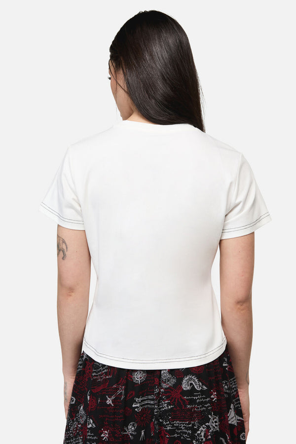 Dangerfield NZ - Pirate Flag Print Punk Tee - cream