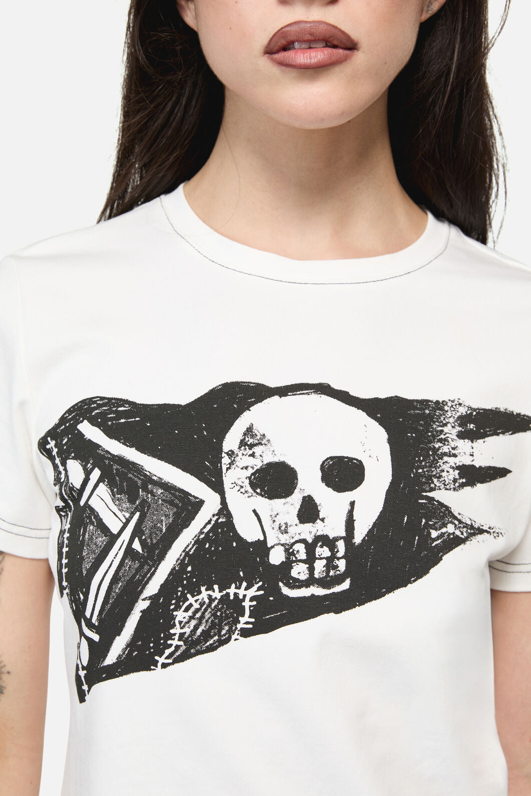 Dangerfield NZ - Pirate Flag Print Punk Tee - cream