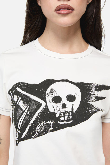 Dangerfield NZ - Pirate Flag Print Punk Tee - cream