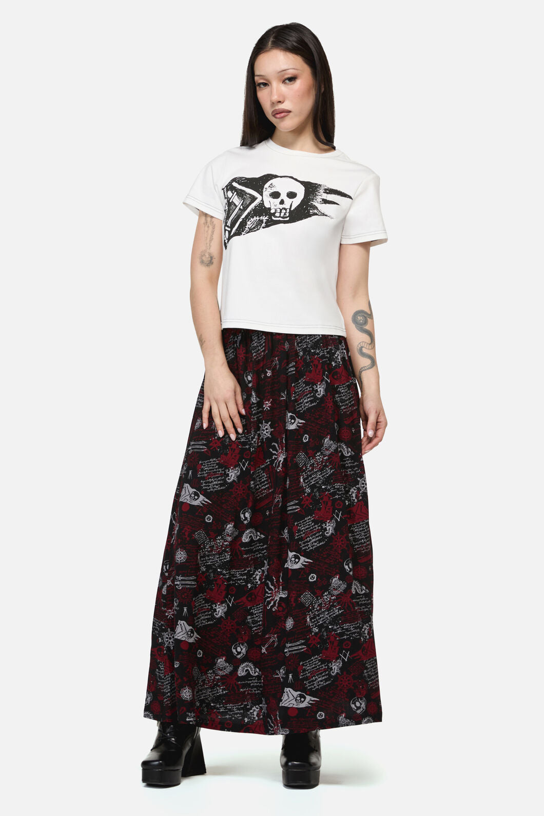 Dangerfield NZ - Pirate Flag Print Punk Tee - cream