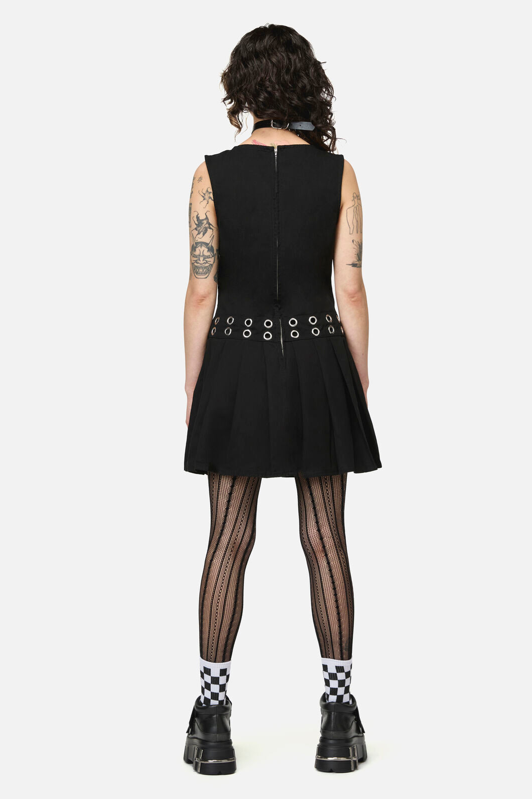 Dangerfield NZ - Pirate Punk Eyelet Mini Dress - black