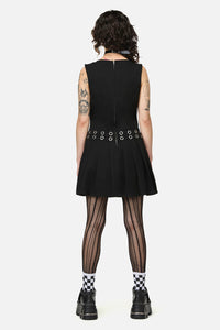Dangerfield NZ - Pirate Punk Eyelet Mini Dress - black