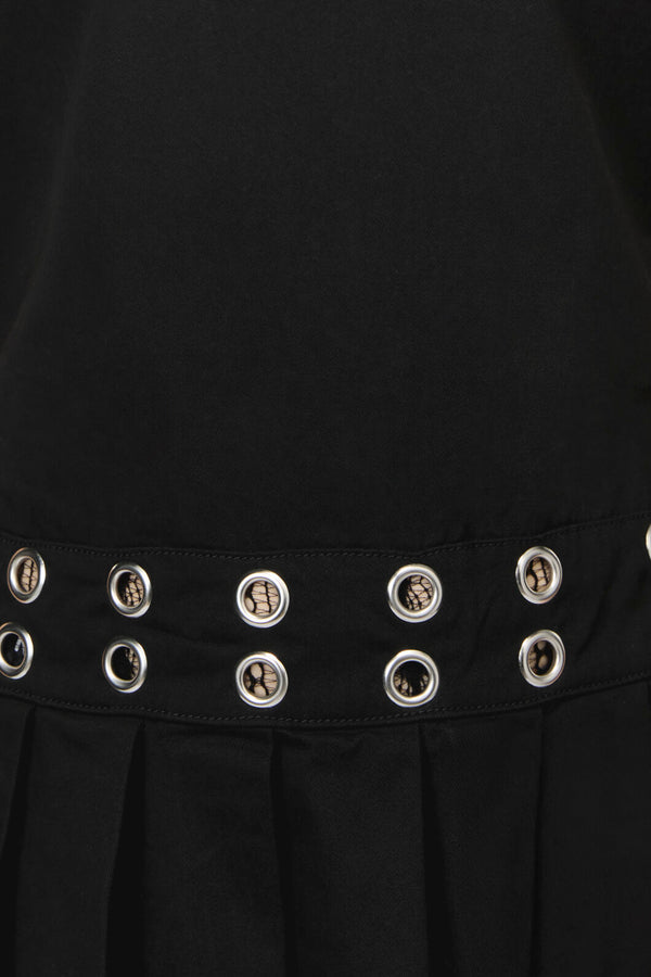 Dangerfield NZ - Pirate Punk Eyelet Mini Dress - black