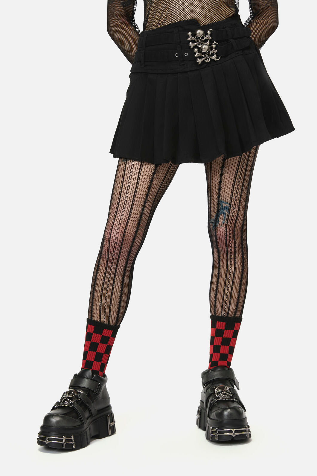 Dangerfield NZ - Pirate Skull Trim Goth Skort - black
