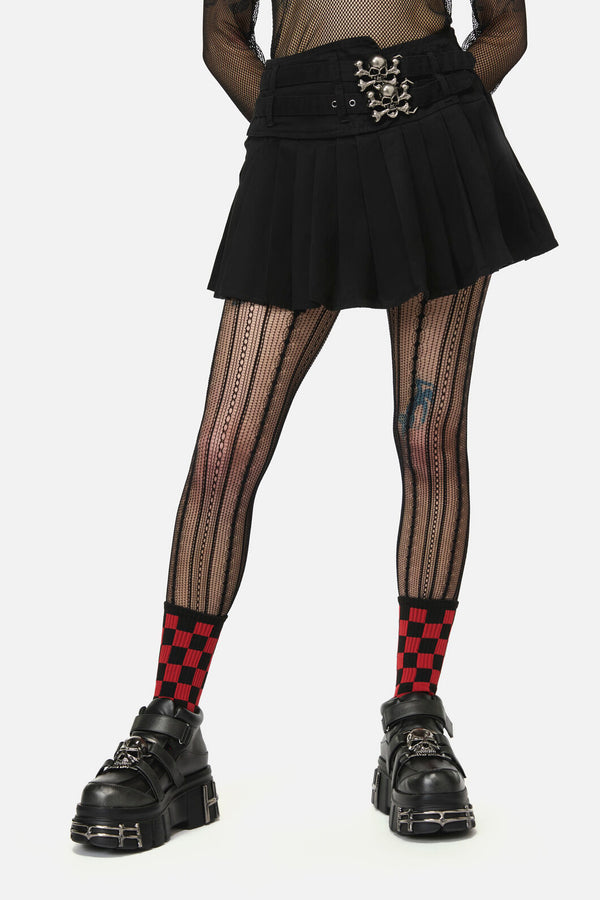 Dangerfield NZ - Pirate Skull Trim Goth Skort - black