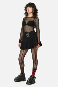 Dangerfield NZ - Pirate Skull Trim Goth Skort - black