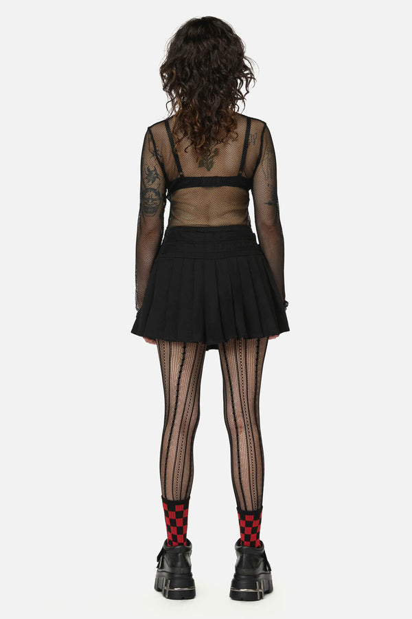 Dangerfield NZ - Pirate Skull Trim Goth Skort - black
