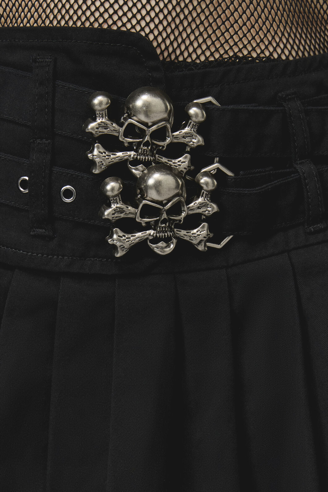 Dangerfield NZ - Pirate Skull Trim Goth Skort - black