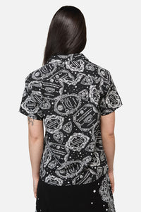 Dangerfield NZ - Séance Goth Print Blouse - black