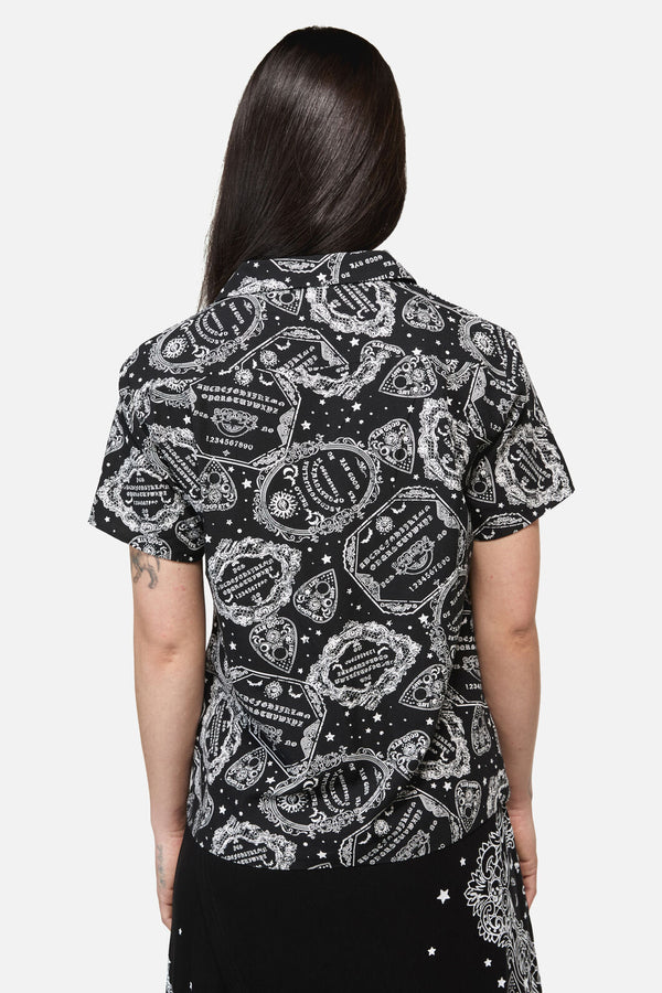 Dangerfield NZ - Séance Goth Print Blouse - black