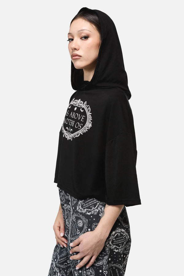 Dangerfield NZ - Séance Hooded Goth Print Tee - black