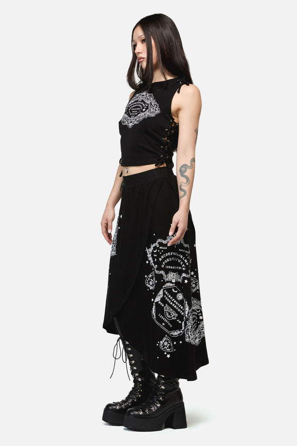 Dangerfield NZ - Séance Layered Goth Midi Skirt - black