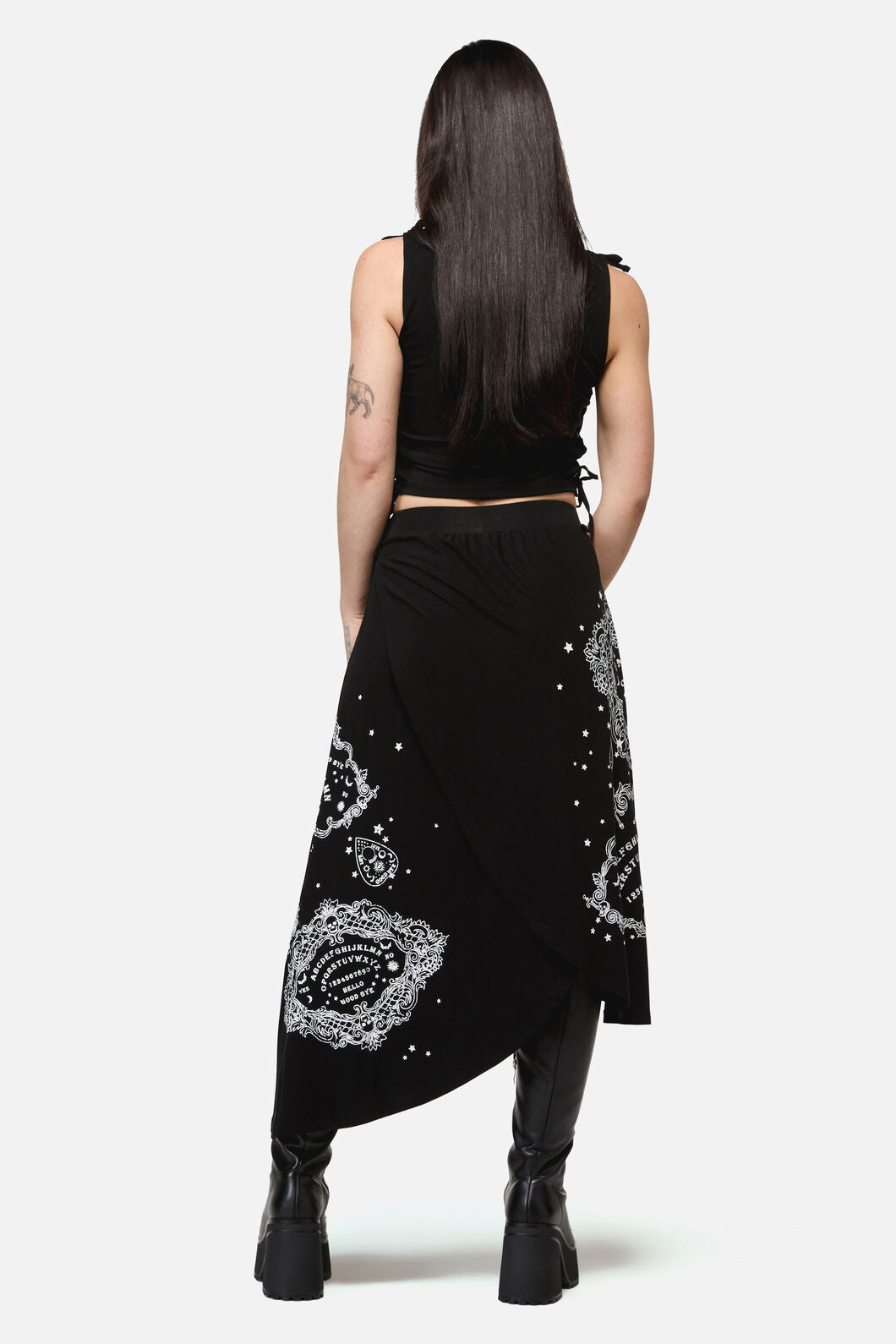 Dangerfield NZ - Séance Layered Goth Midi Skirt - black