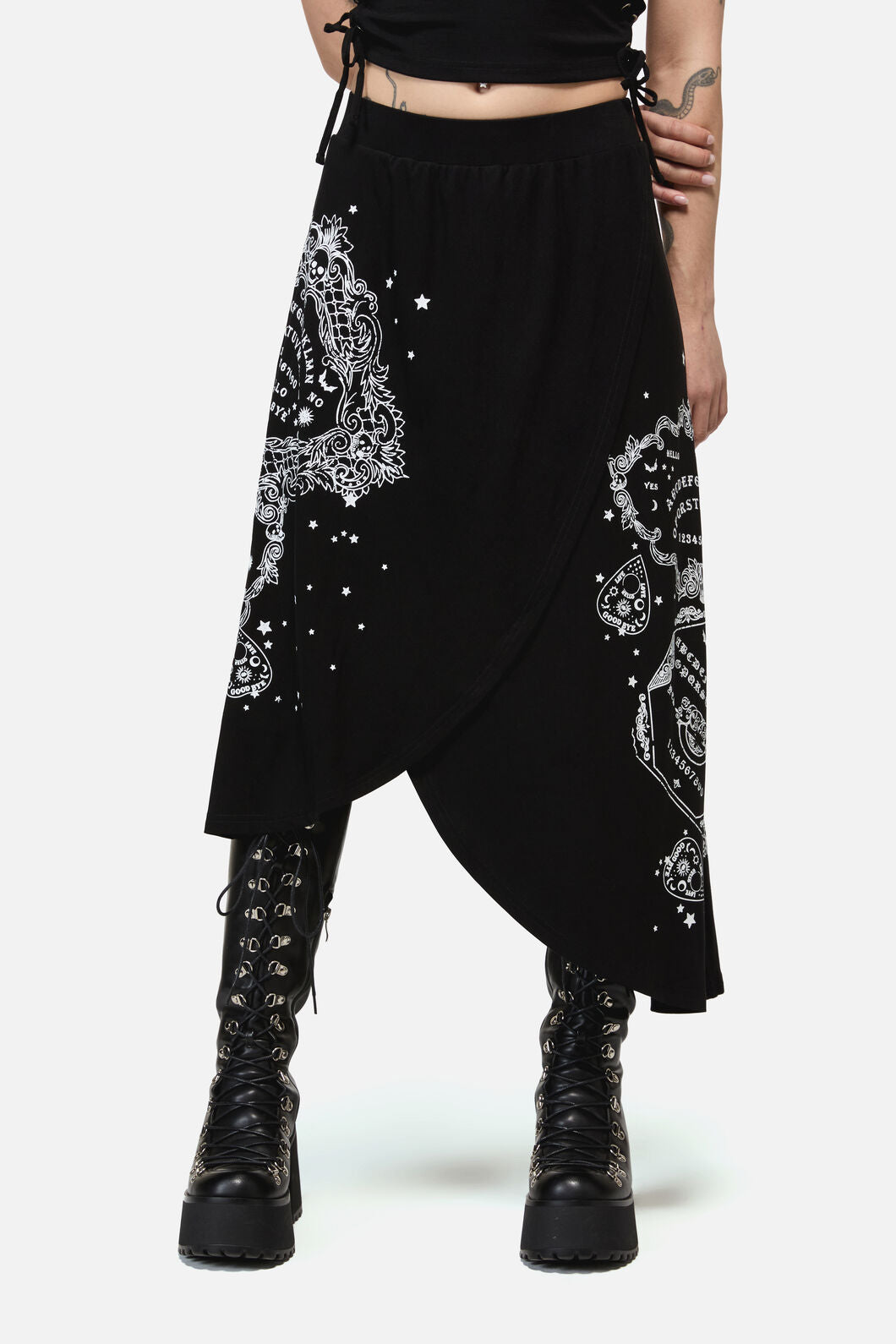 Dangerfield NZ - Séance Layered Goth Midi Skirt - black