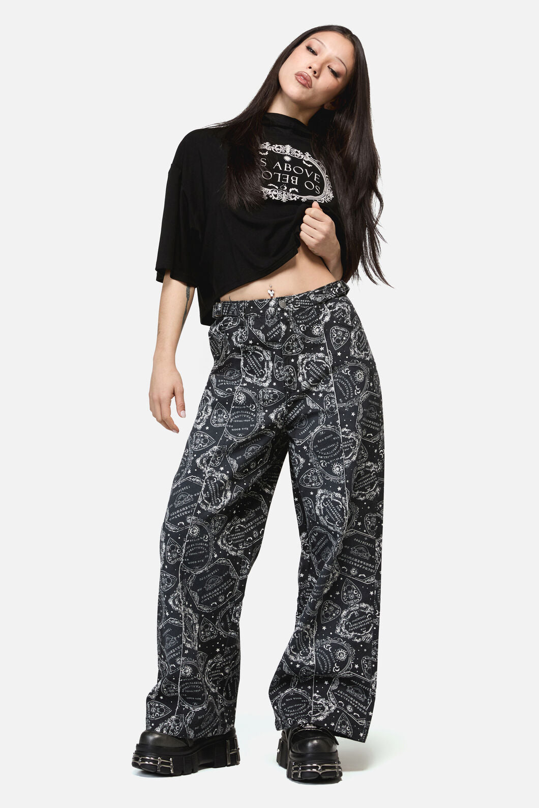 Dangerfield NZ - Séance Print Goth Relaxed Jean - black