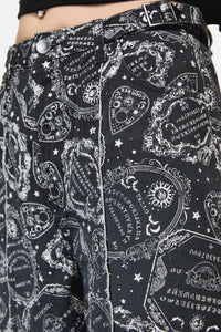 Dangerfield NZ - Séance Print Goth Relaxed Jean - black